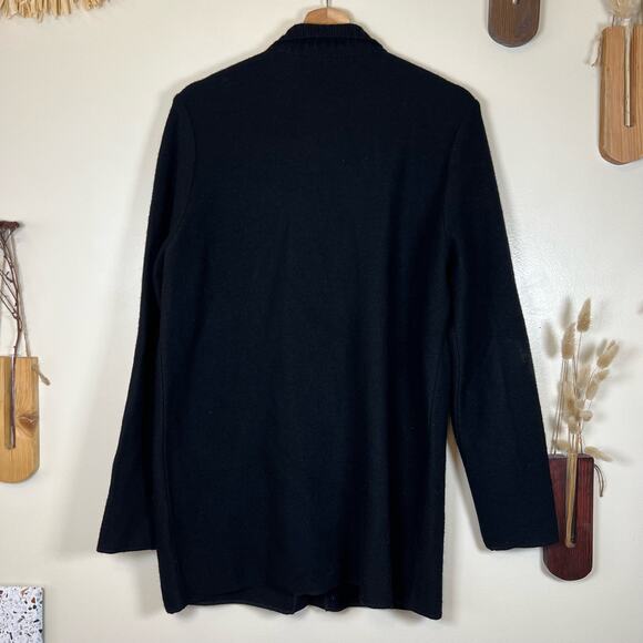 Black Dana Buchman 100% Wool Button Down Cardigan Size Medium - Picture 4 of 4